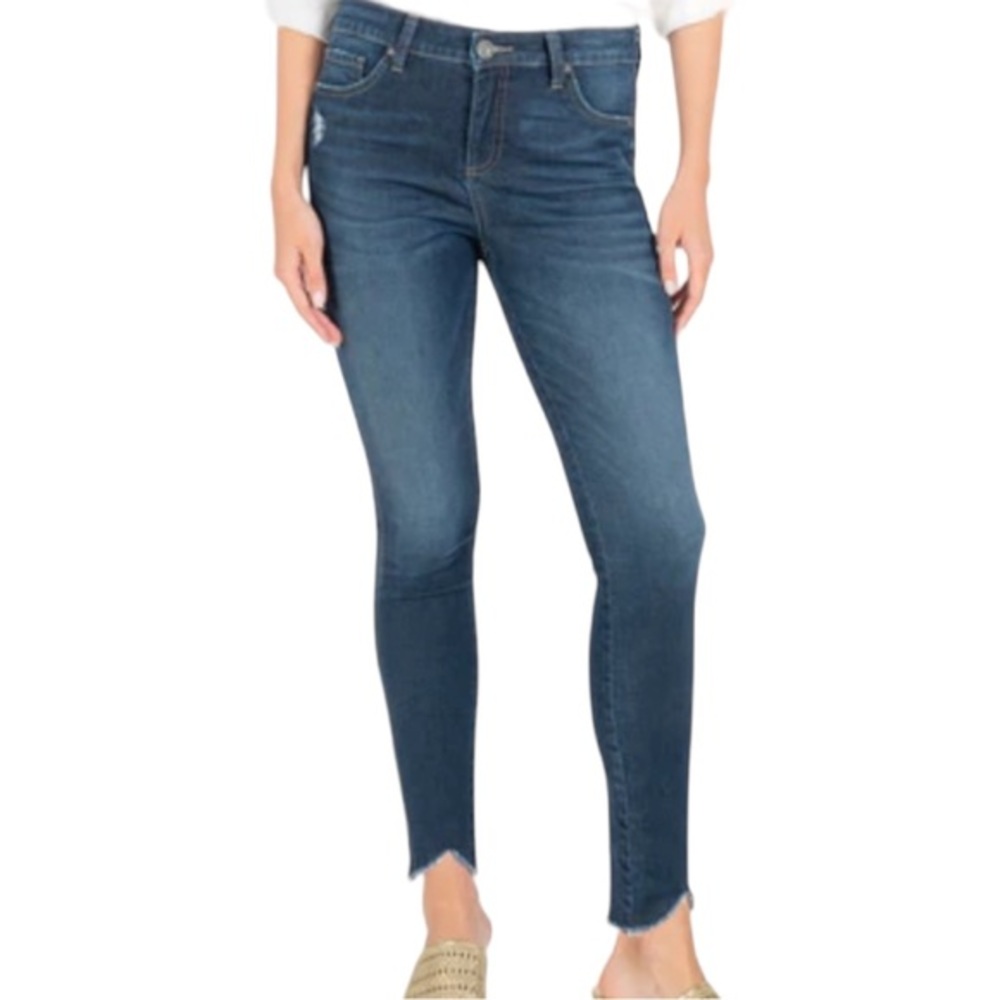 KUT From the Kloth Connie Fab Ab Ankle Skinny Dark Wash Distressed Size 6
